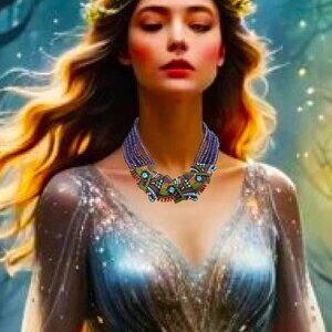 HEIDI DAUS Retired Opulent Amethyst Multi-strand Necklace ART DECO Centerpiece